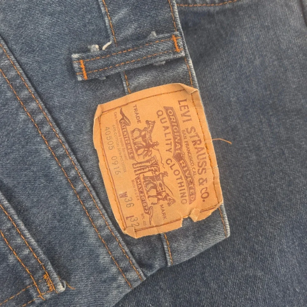 Vintage Levis 505 Orange Tab Jeans Mens 36x32 Medium Wash Straight 40505-0916